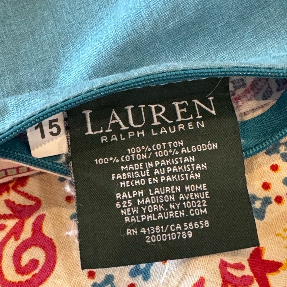 Lauren Ralph Lauren Boho Patchwork Paisley Bohemian Pillow Cover, 24” Square - Picture 5 of 14